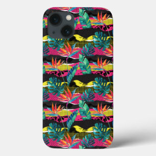 Teste padrão tropical abstrato da textura do néo