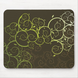 Teste padrão verde espiral decorativo Mousepad da