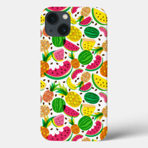 Teste padrão vermelho & amarelo da fruta tropical