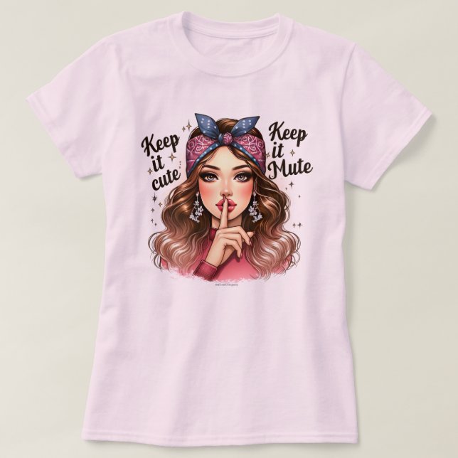 Testemunha Retro Girl T-Shirt - Mantendo-o bonito  (Frente do Design)
