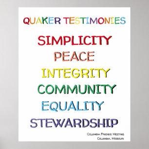 Testemunhos do Quaker Personalizados para Poster