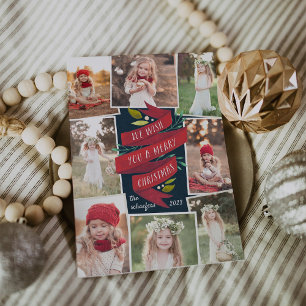 Testemunhos Festivos Cartão de Colagem de Fotos