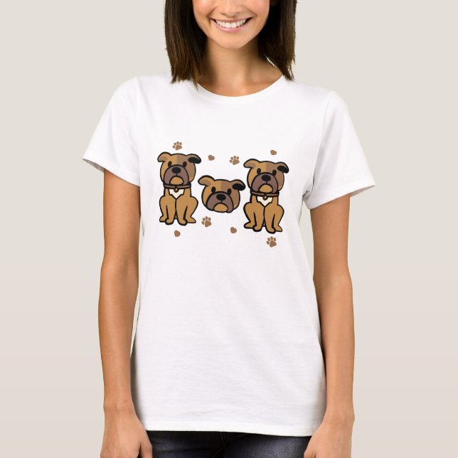 Teto Gráfico De Amor Com Bulldog - Camisa De Sobre (Frente)