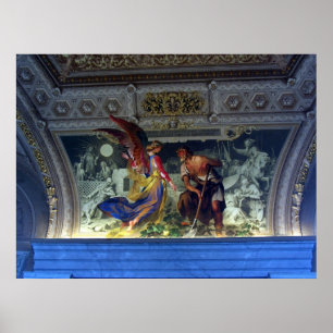 Teto no museu do vaticano no impressão de Roma