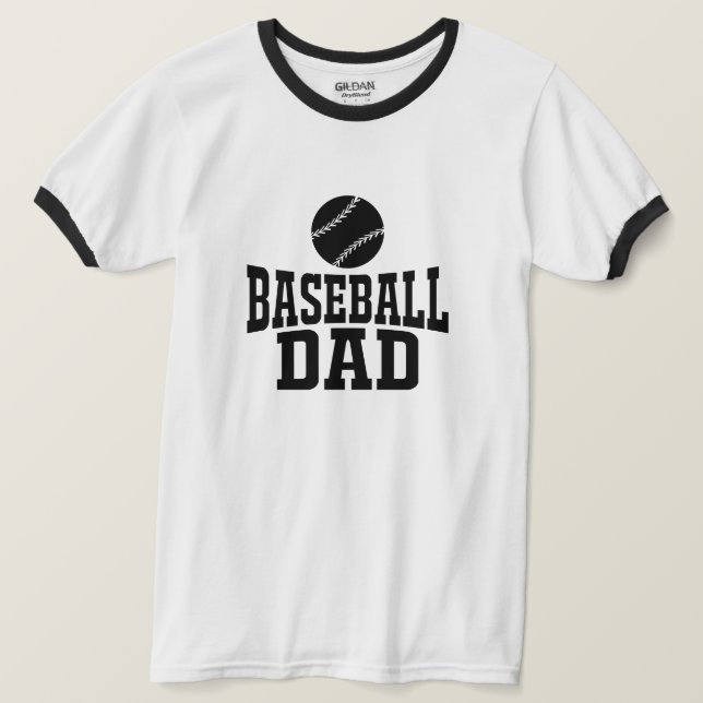 Teto personalizado de baseball com Camisa T de Pai (Frente do Design)