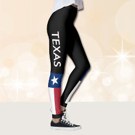 TEXAS As Leggings de Estado Solitário Azul Branco 