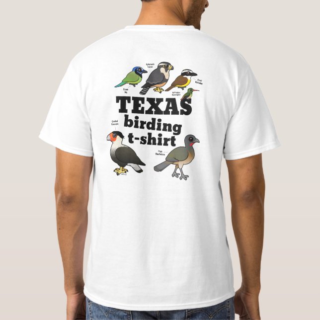 Texas Birding T-Shirt (design atrás) (Verso)