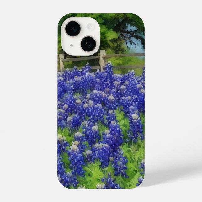 Texas Bluebonnet Art Blue Flower  (Verso)