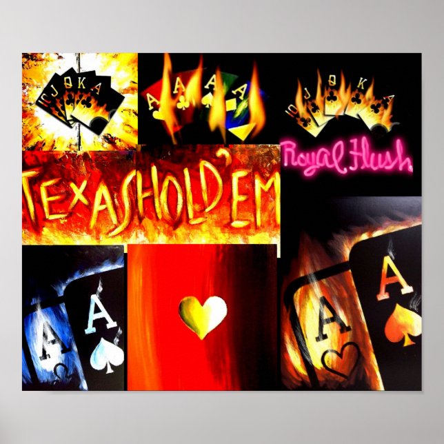 TEXAS DE ARTE POKER MANTENHAM EM COLLAGE POSTER (Frente)
