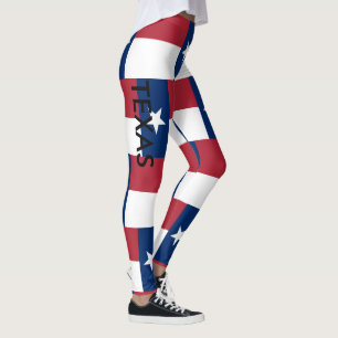 TEXAS Leggings Red Blue Running Yoga Pants