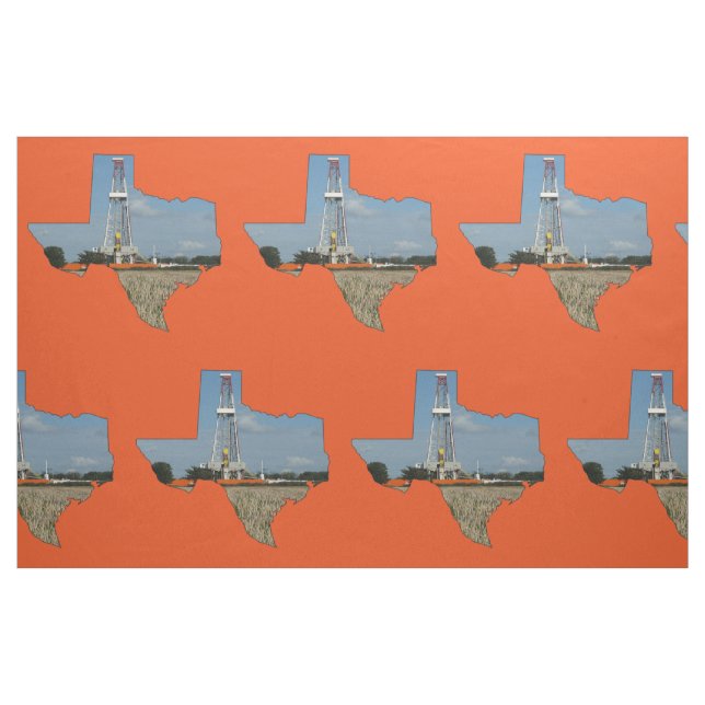 Texas Oil Gas Rig Impressão Tecido 9" ao quadrado (Fat Quarter)