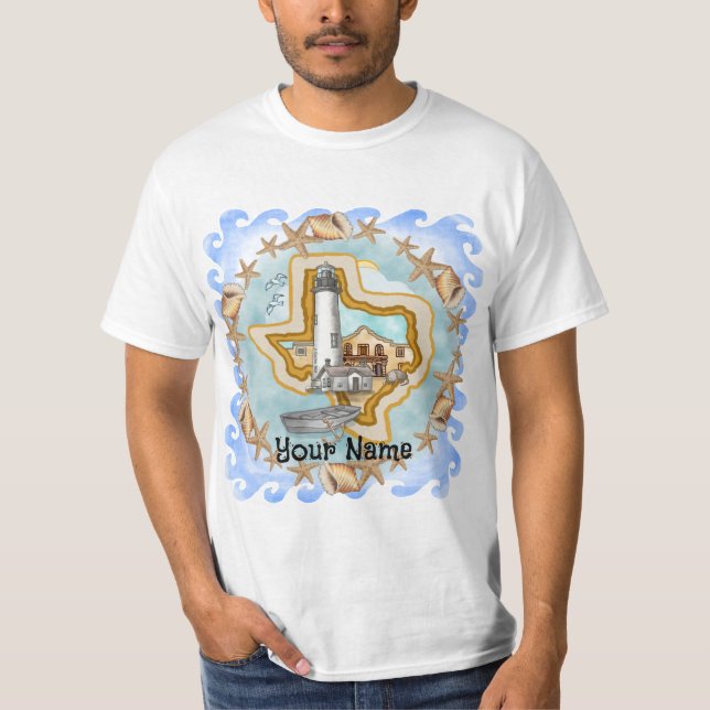 Texas Shells Lighthouse T-Shirt (Frente)