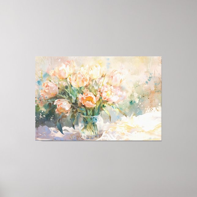 *~* Text TV2 AINDA TULIPS Stretch Canvas Print (Im (Frente)