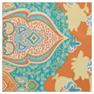 Têxtil de Estrela Floral Orange Paisley Tecido A