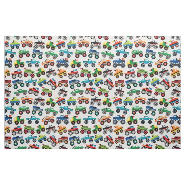 Têxtil de Tecido de repetição de caminhão monstro (Fat Quarter)