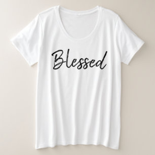 Texto "abençoado" T-Shirt