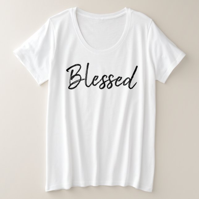 Texto "abençoado" T-Shirt (Frente do Design)