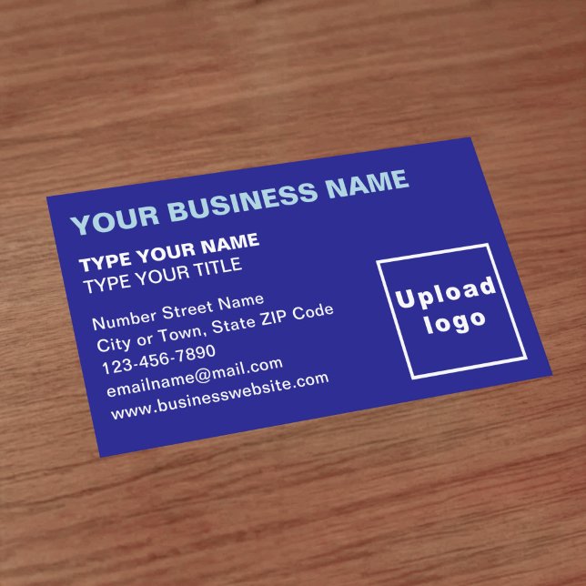 Texto alinhado à esquerda Cartão de visita azul (Front of the business card)