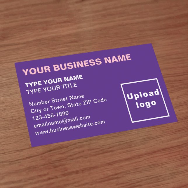 Texto alinhado à esquerda Cartão de visita Roxo (Front of the business card)