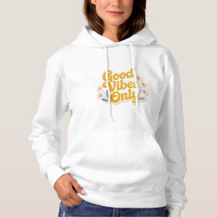 texto amarelo "Good Vibes Only", T-Shirt