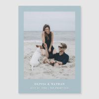 Texto Azul em Pó e Imagem Magnética Salvar a Data