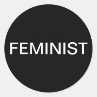 Texto branco feminista, negrito, em autocolantes p