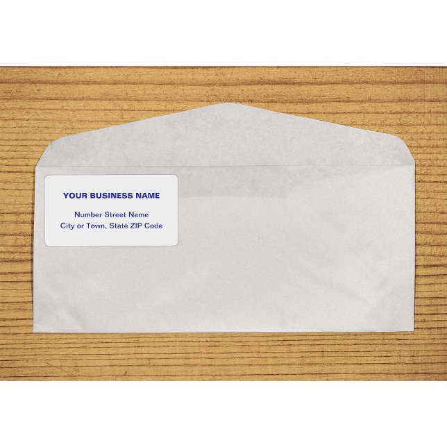 Texto Centralizado Baseado em Etiqueta de Envio Az (Center aligned blue plain text business shipping label on envelope)