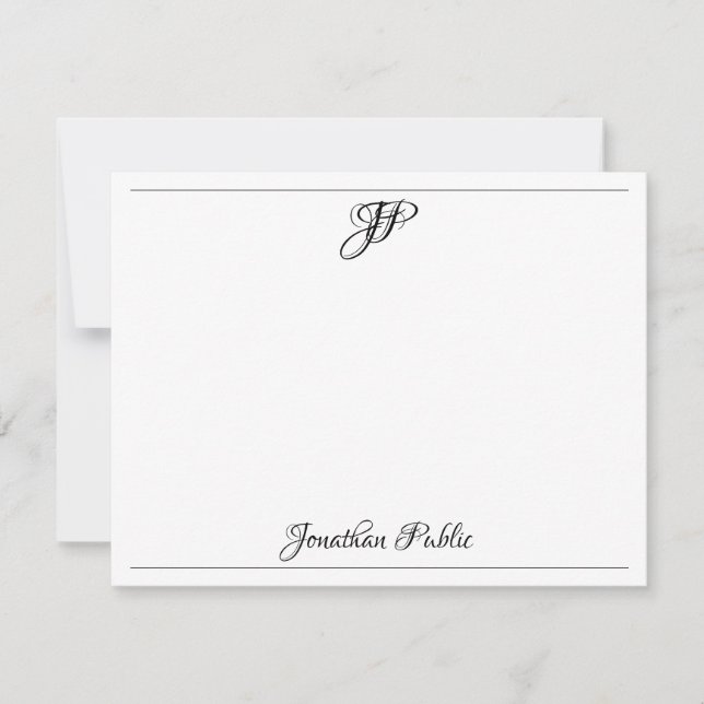 Texto clássico caligrado monograma Modelo preto (Frente)