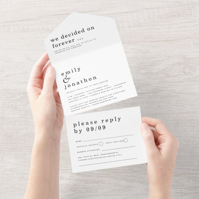 Texto Contemporâneo Minimalista Qualquer Casamento (Tearaway)