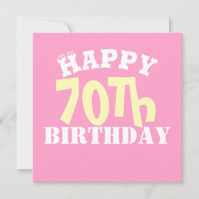 Texto de aniversário de 70 feliz personalizável (Frente)