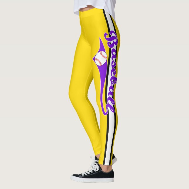 Texto De Baseball Com Leggings De Impressão De Est (Esquerda)