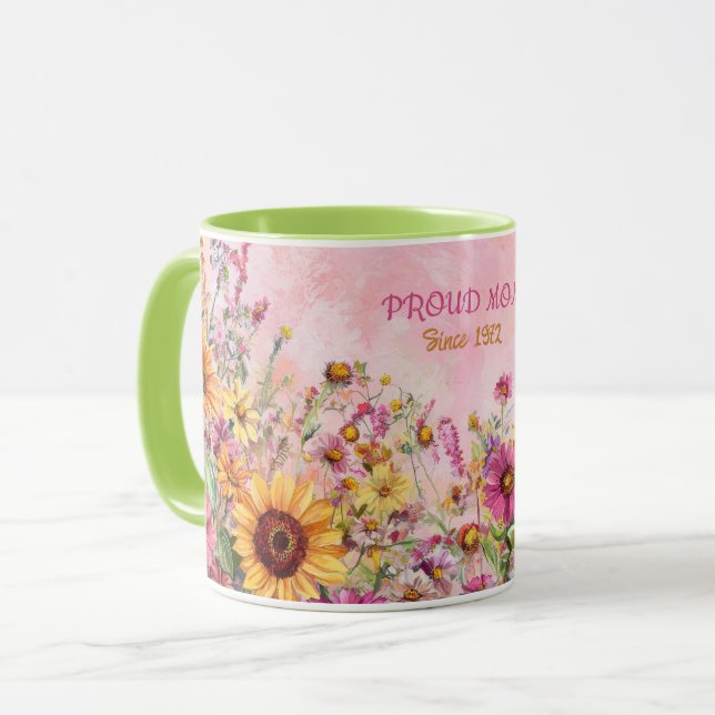 Texto de Caneca do Dia das Mães "MÃE" "Desde 1972" (Frente Esquerda)