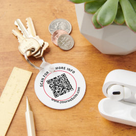 Texto de código QR personalizado Chaveiro de negóc