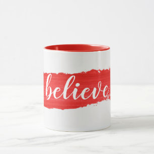 Texto De CRENÇA Na Caneca Vermelha