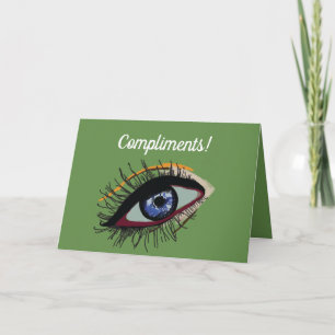 Texto de Desenho de Olhos Cartão de Saudação