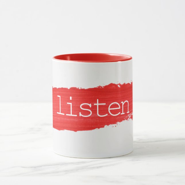 Texto de Escutá-Lo na Caneca Vermelha (Centro)
