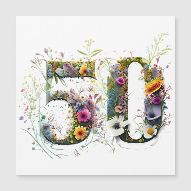 Texto de Flores Silvestres Decorativas para 50º An (Frente)