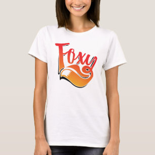 Texto de foxy em t-shirt
