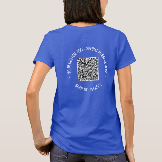  Texto de informações de código QR moderno T-Shirt (Verso)