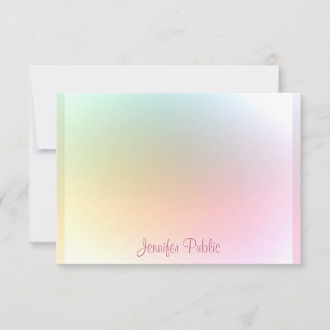 Texto de Script de Manuscrito Modelo Colorido Mode (Frente)