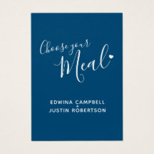 Texto de seleção de refeição de casamento - cartõe