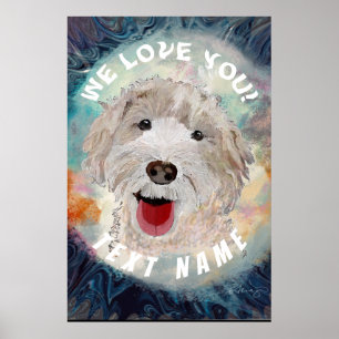 &Texto do Cão Labradoodle em Poster