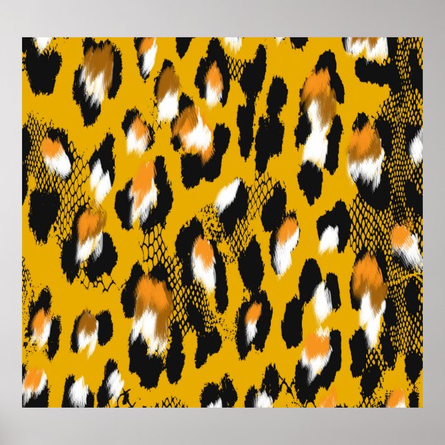 Texto do Leopardo Fundo de Impressão de Animais (Frente)