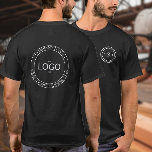Texto do Logotipo Circular Frontal T-Shirt (Criador carregado)