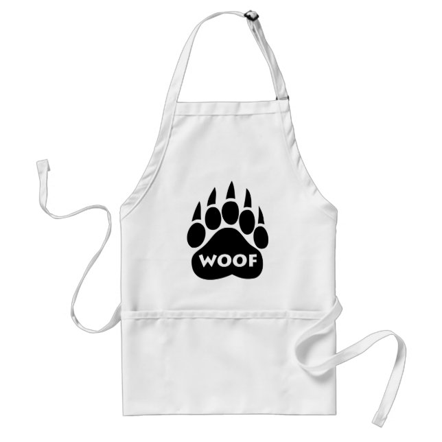 Texto do "Woof" do avental da pata do orgulho do (Frente)