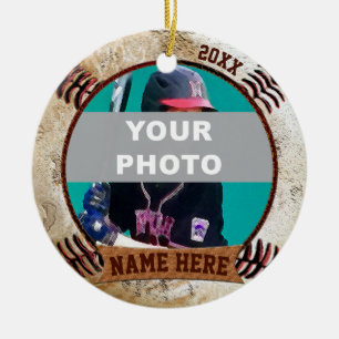 Texto dos Ornamentos Personalizados de Basebol FOT