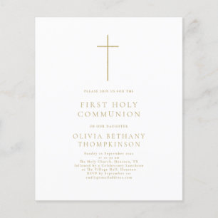 Texto Dourado do Orçamento Cruz Primeira Comunhão 