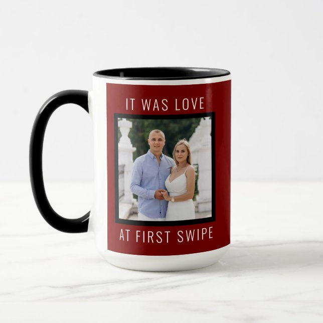 Texto Editável e Caneca de Foto Personalizada de D (Esquerda)