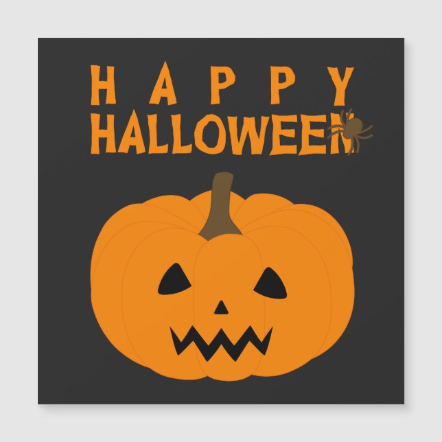 Texto Feliz do Dia das Bruxas e Abóbora em Preto (Frente)