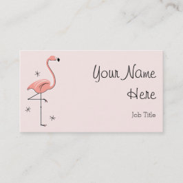 Texto Flamingo cor-de-rosa cartão de visita